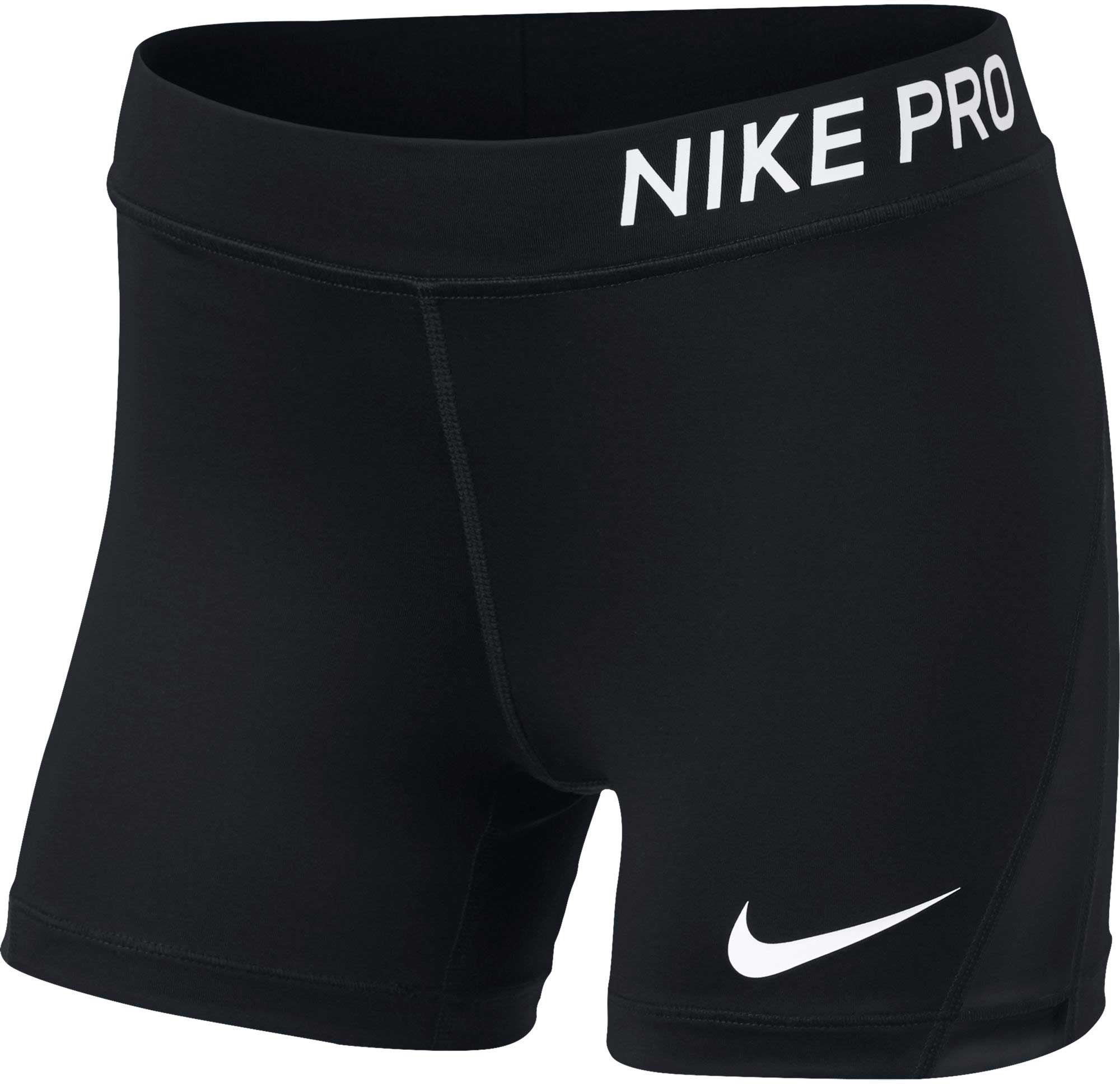 white nike pros shorts