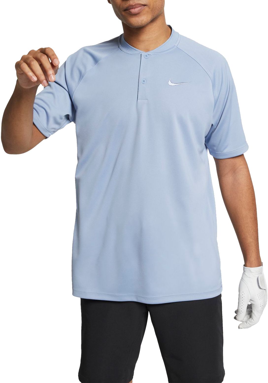 nike men's dry momentum blade collar golf polo