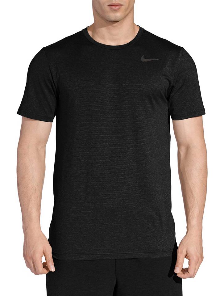 Mens Nike Dri-Fit Standard Fit Shirt Black Short Sleeve Size Large
