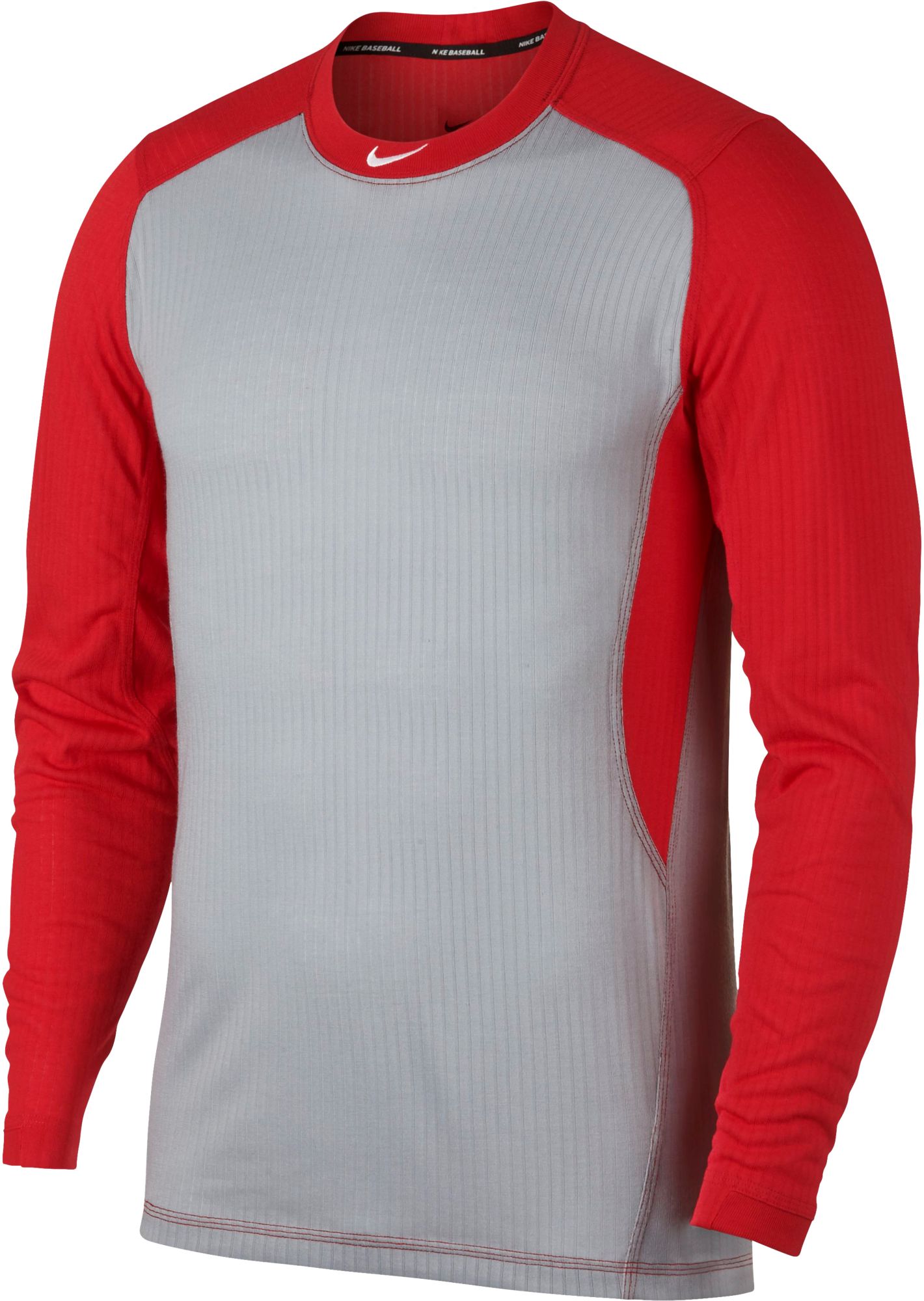 Nike Men's Dry 3/4 Sleeve Baseball Shirt 878682-103 White/Red