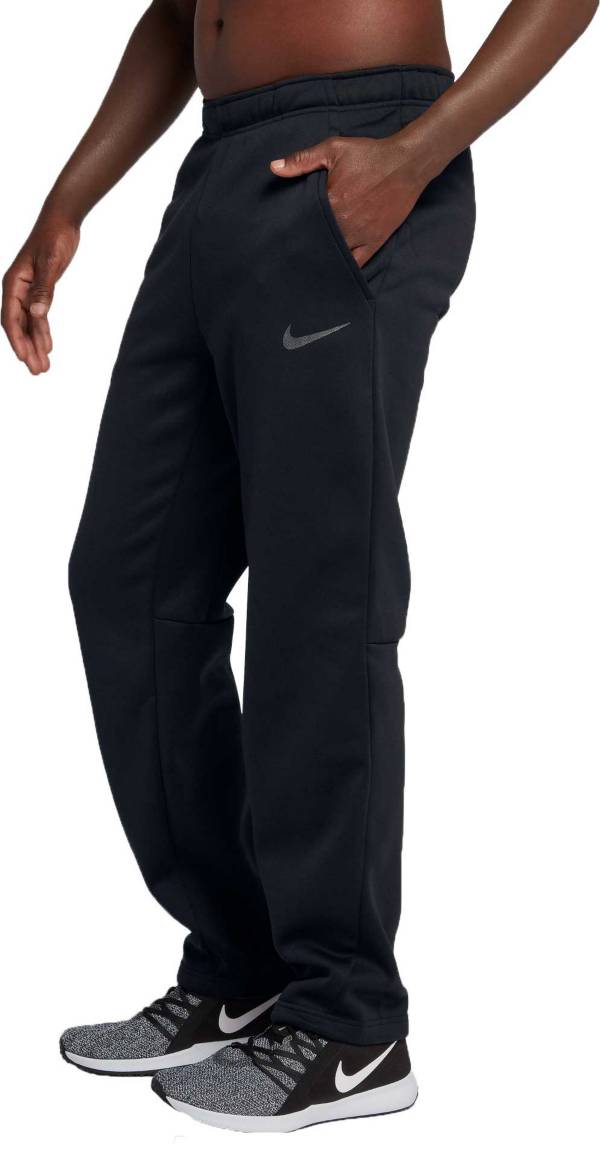 Nike Men's Therma Therma-FIT Open Hem Fitness Pants in Brown