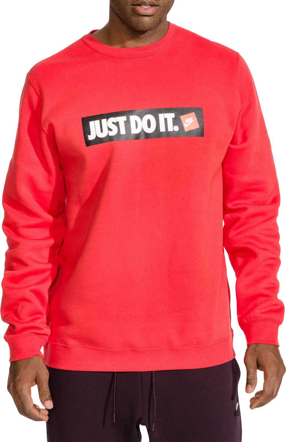 nike air crewneck fleece in red