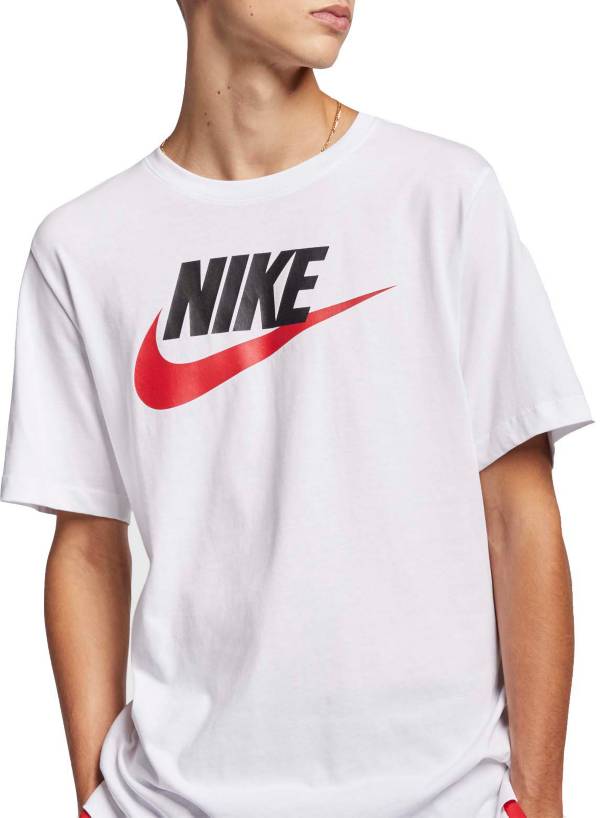 Nike Men's T-Shirt Logo Swoosh Printed Athletic Active Short Sleeve Shirt,  Blue, XL