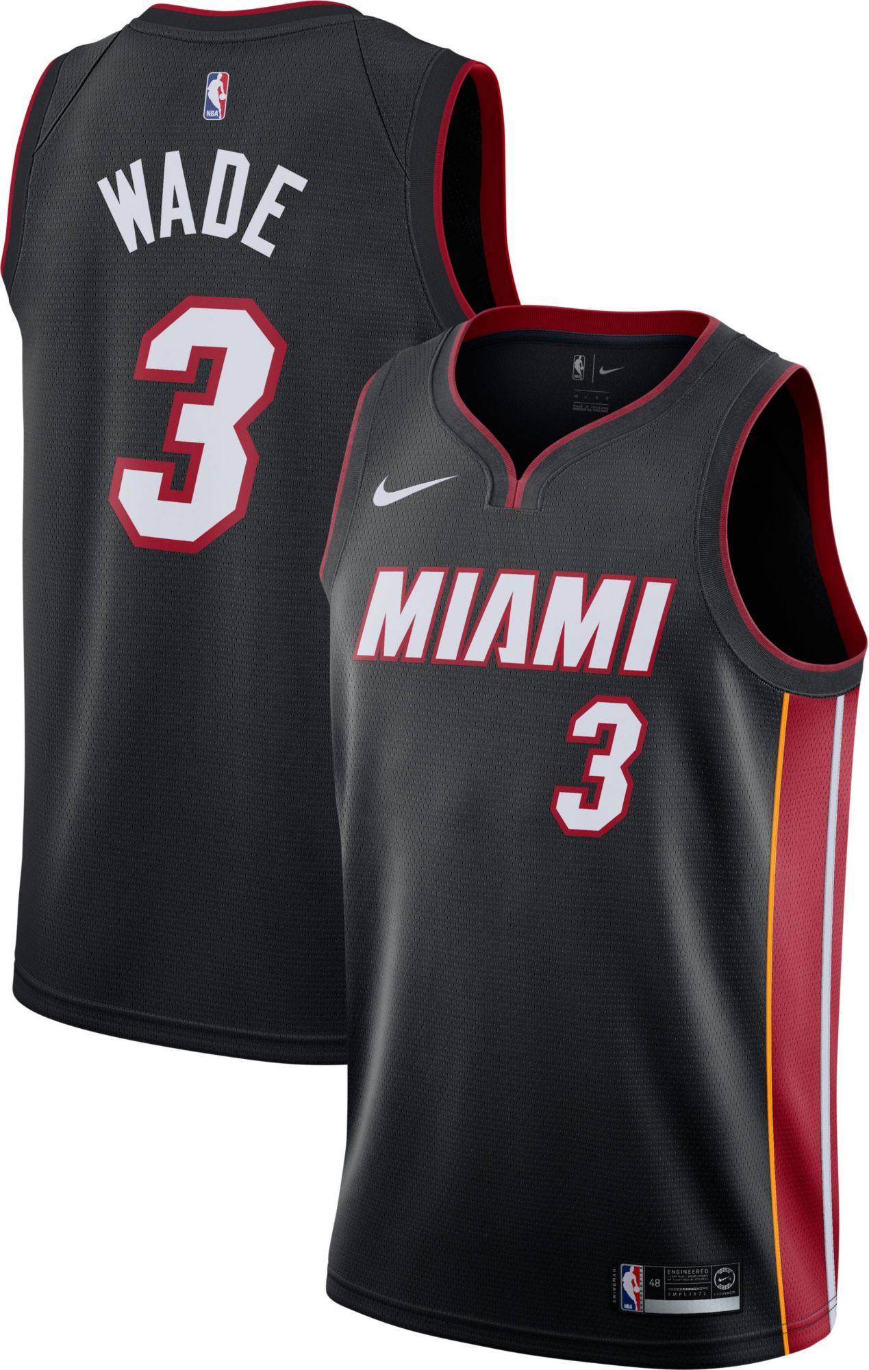 Miami Heat Dwyane Wade #3 Black Dri-FIT 