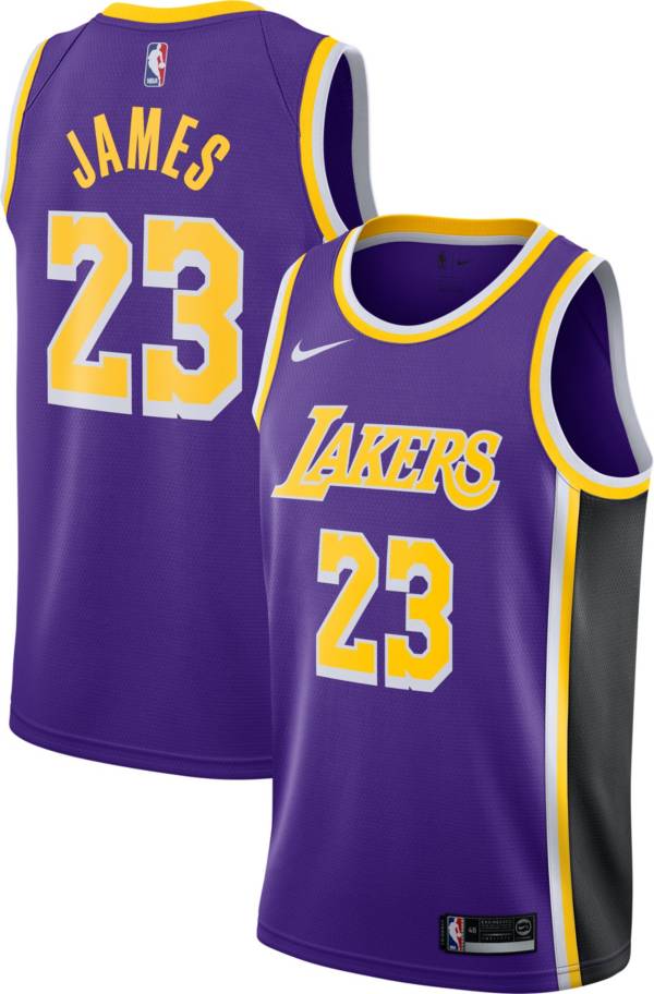 Nike Men's Los Angeles Lakers LeBron James #23 Purple Dri ...