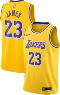 Nike Men's Los Angeles Lakers LeBron James #23 Dri-FIT Gold ...