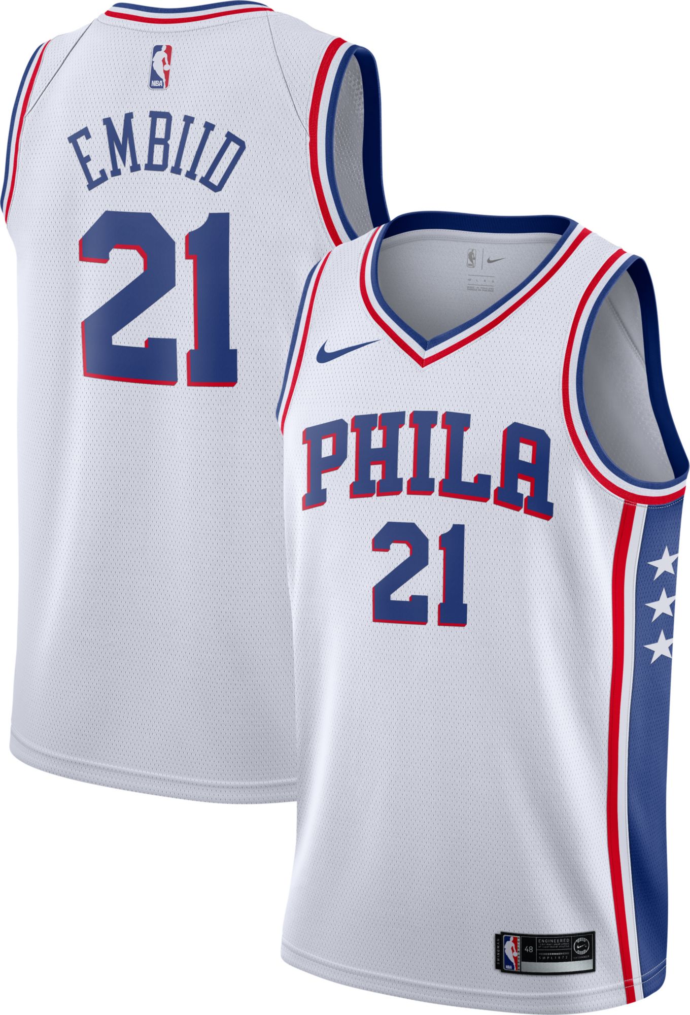 white embiid jersey