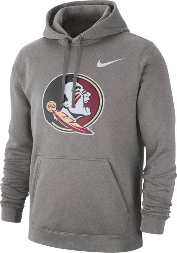 Nike Men's Florida State Seminoles Grey Club Fleece Pullover Hoodie ...