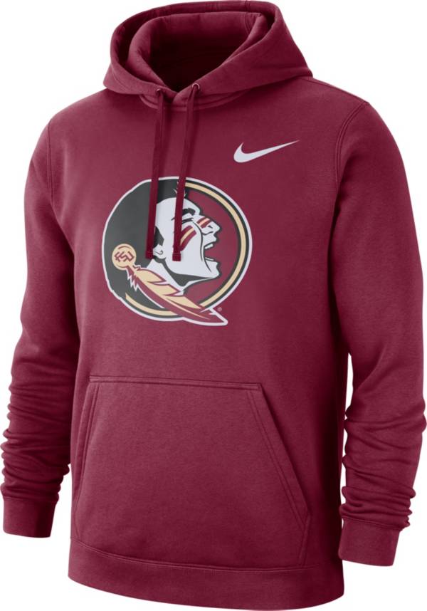 Nike Men's Florida State Seminoles Garnet Club Fleece Pullover Hoodie ...