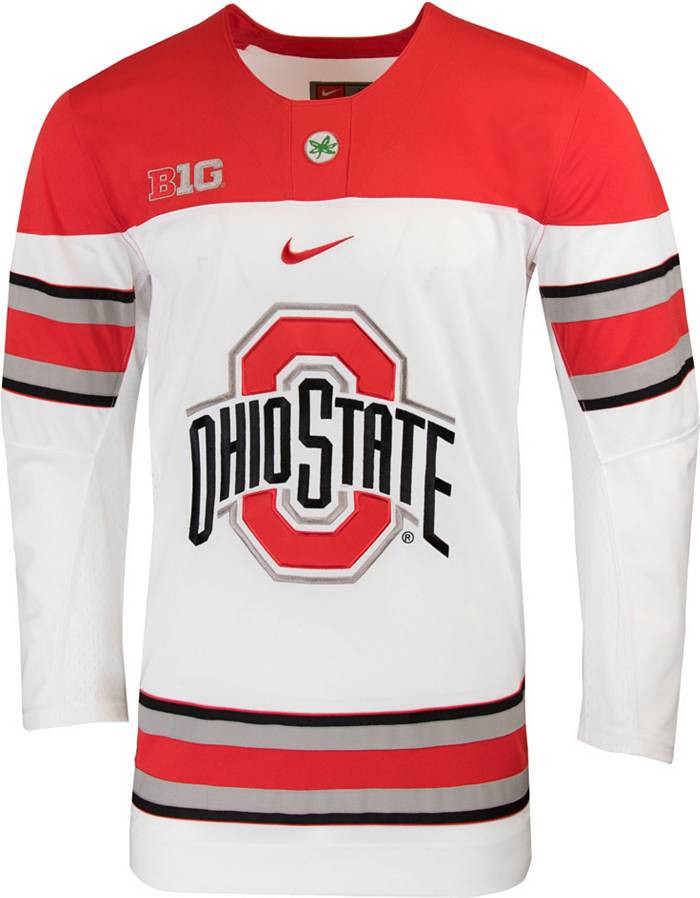 Men's Nike Scarlet Ohio State Buckeyes Replica Team Hockey Jersey(XL)