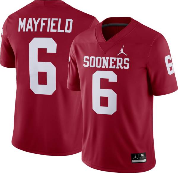 Oklahoma Sooners #6 Baker Mayfield Red Football Jersey (No