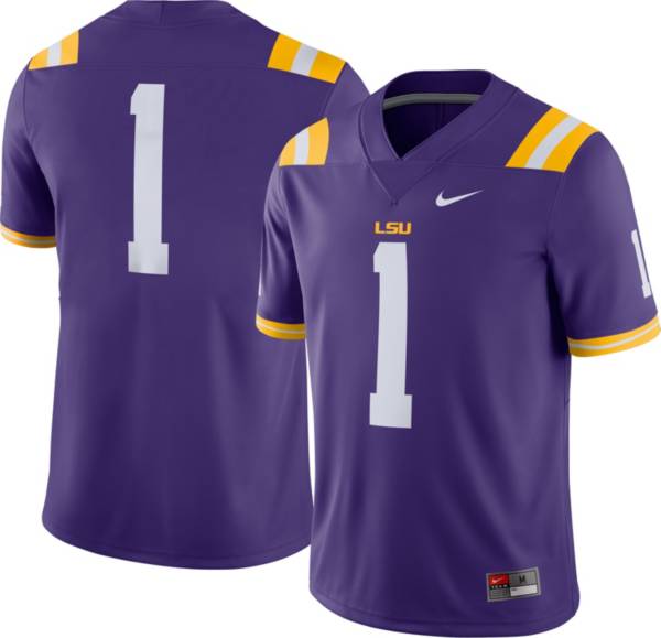 Nike Men's LSU Tigers #1 Purple Dri-FIT Game Football Jersey product image