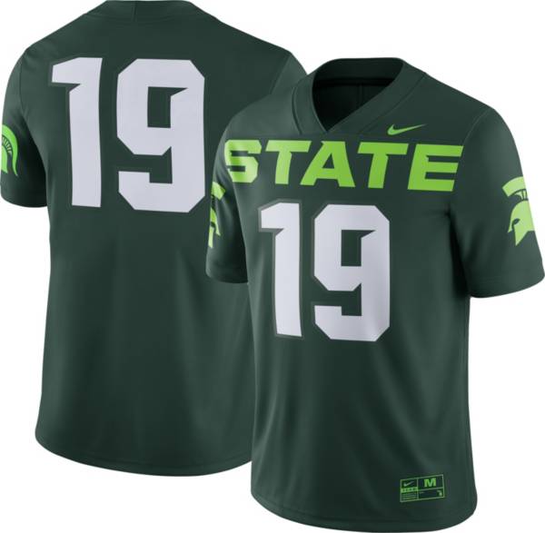 Nike Men's Michigan State Spartans #19 Green Dri-FIT Game Football Jersey