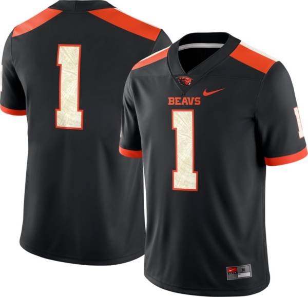 Nike Men's Oregon State Beavers #1 Dri-FIT Game Football Black Jersey