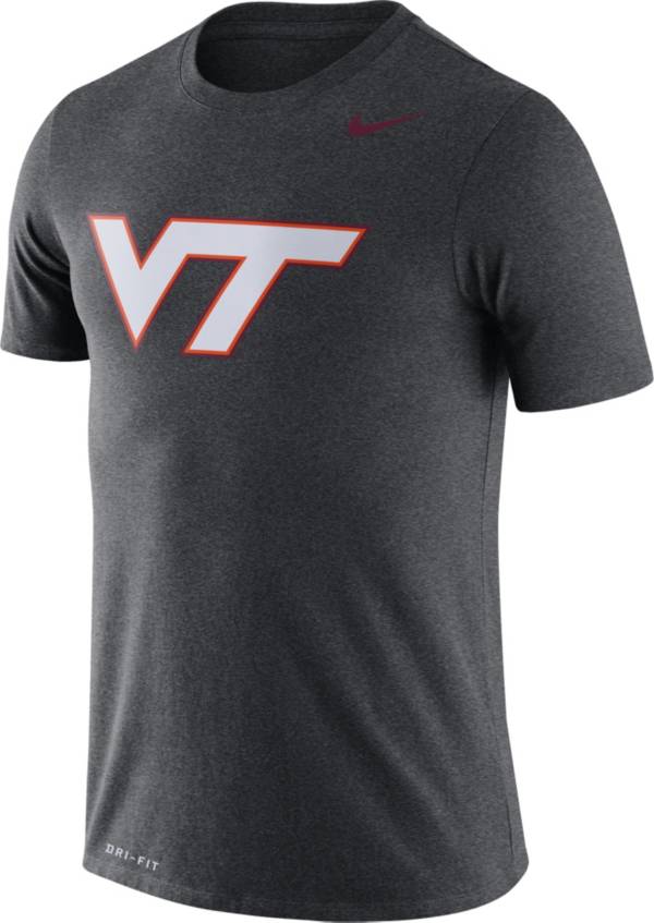 Nike Men's Virginia Tech Hokies Grey Logo Dry Legend T-Shirt