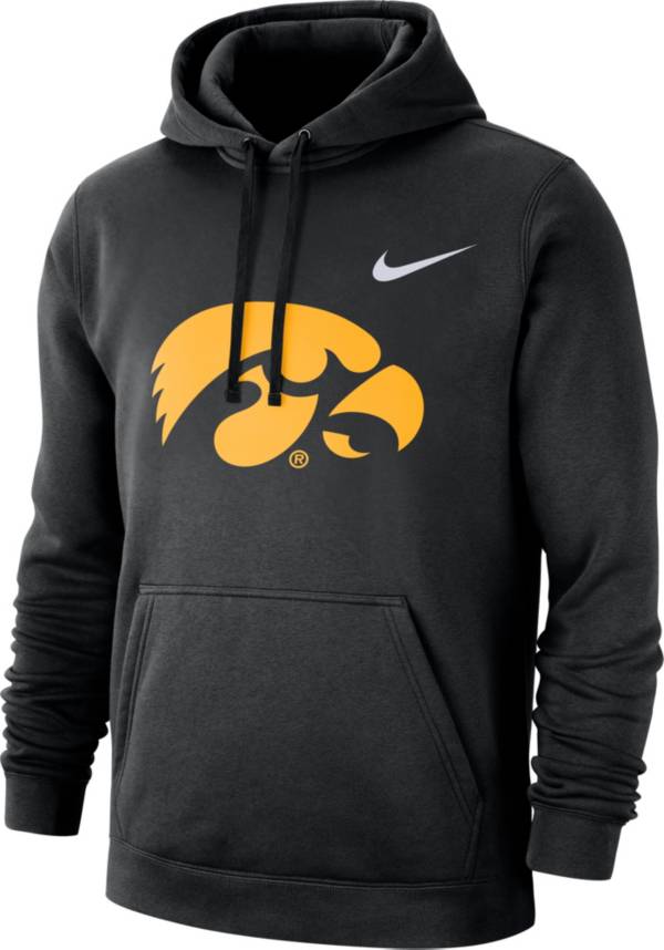 Nike Men's Iowa Hawkeyes Club Fleece Pullover Black Hoodie