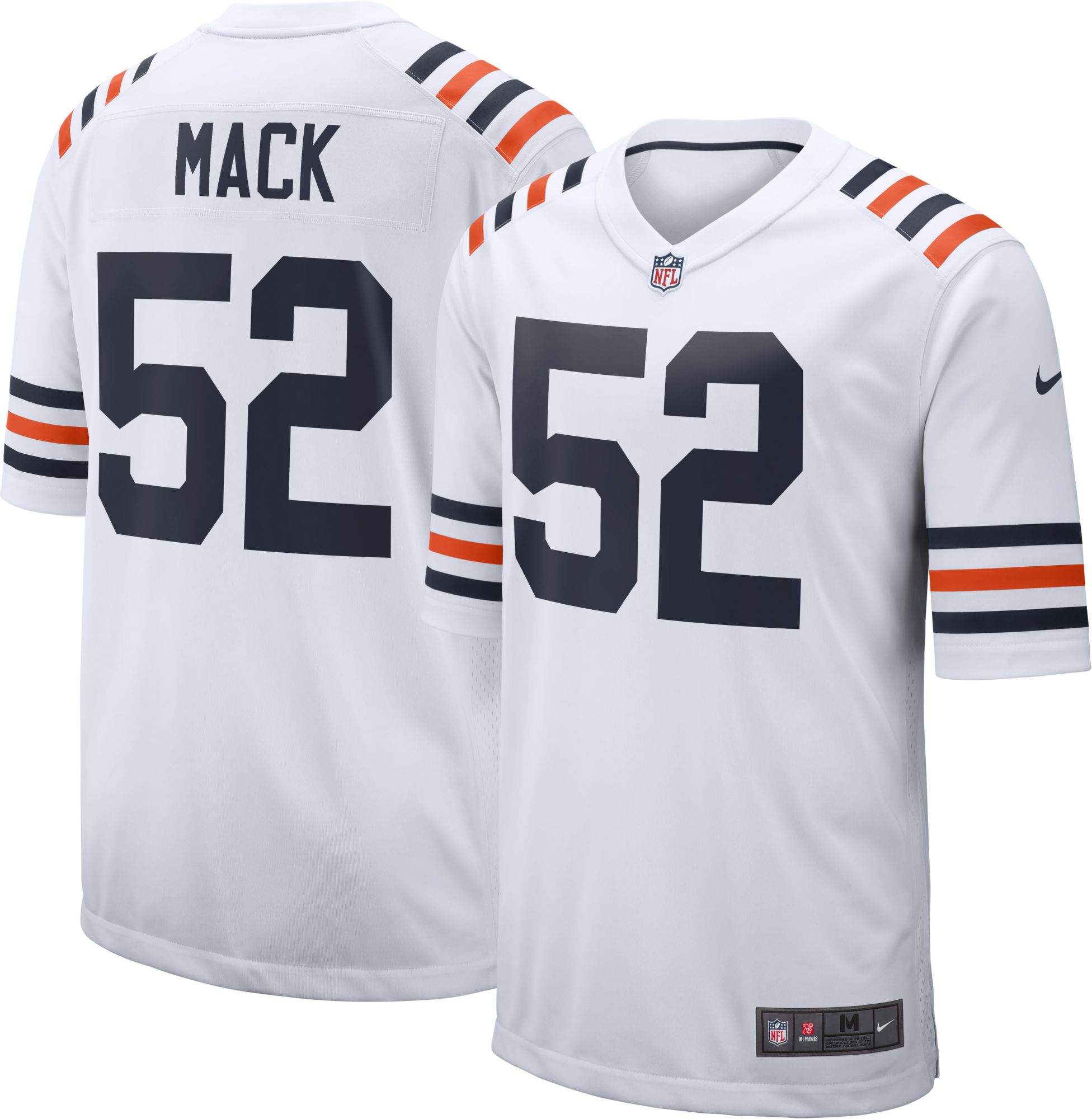 men's nike khalil mack navy chicago bears game jersey