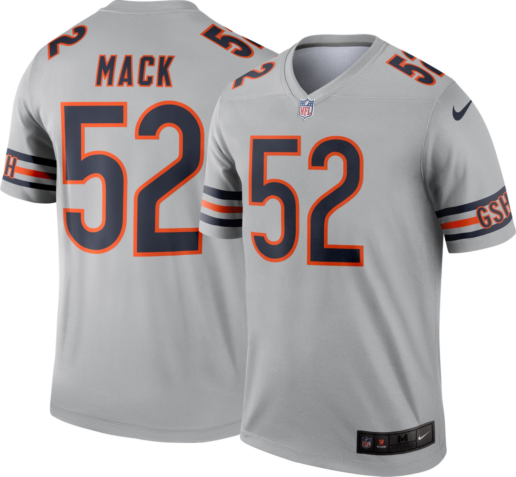 men's nike khalil mack navy chicago bears game jersey