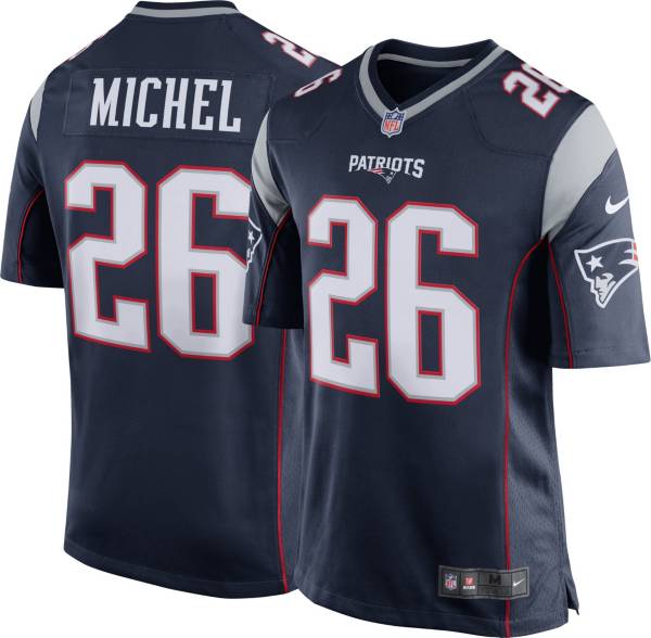 Nike Men's New England Patriots Sony Michel #26 Navy Game Jersey