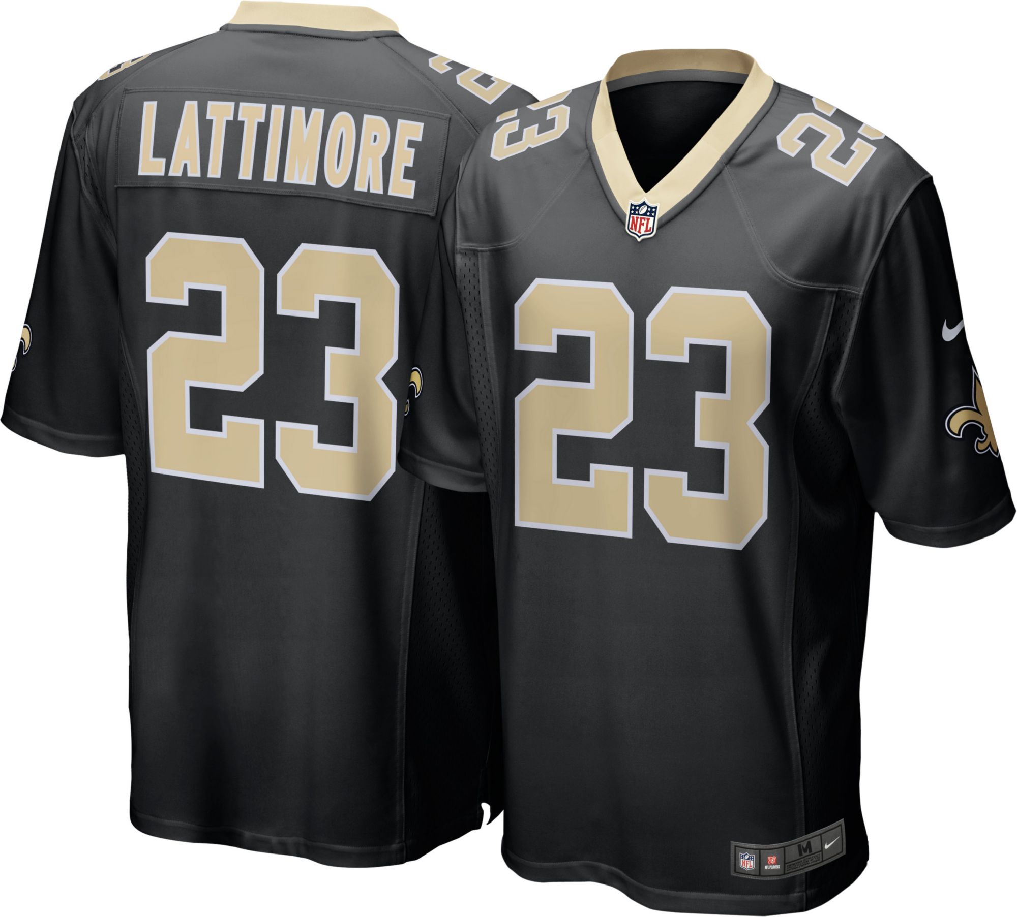 Nike New Orleans Saints No23 Marshon Lattimore Black Team Color Women's Stitched NFL 100th Season Vapor Limited Jersey