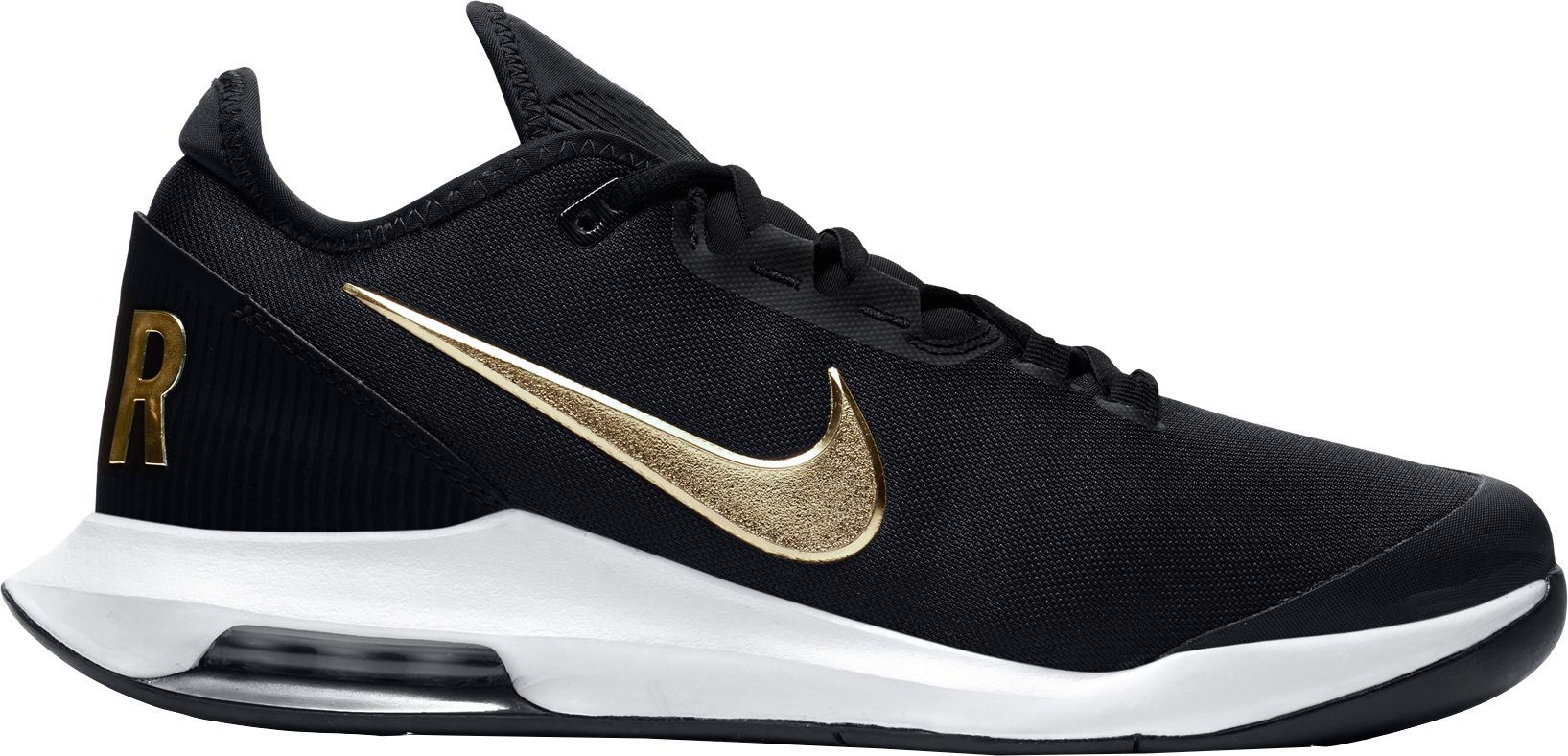 nike mens shoes black and gold