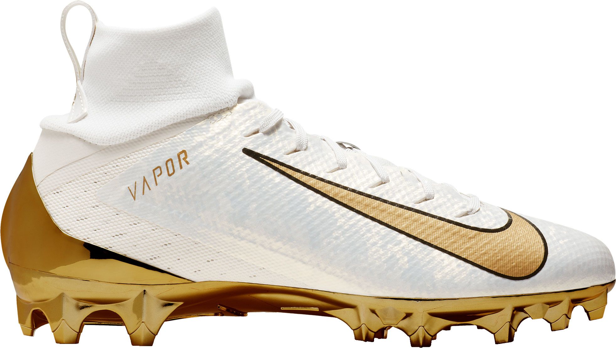 gold and white nike football cleats