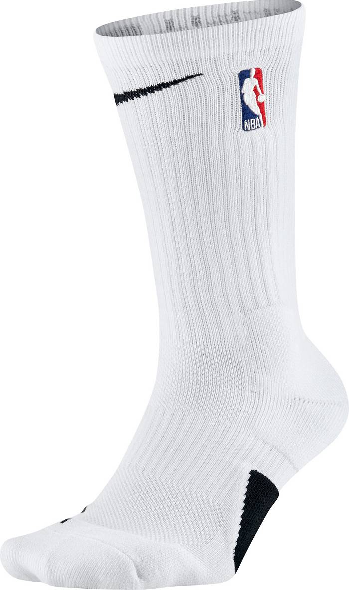NBA Logo Nike Elite Quick Crew Socks - White