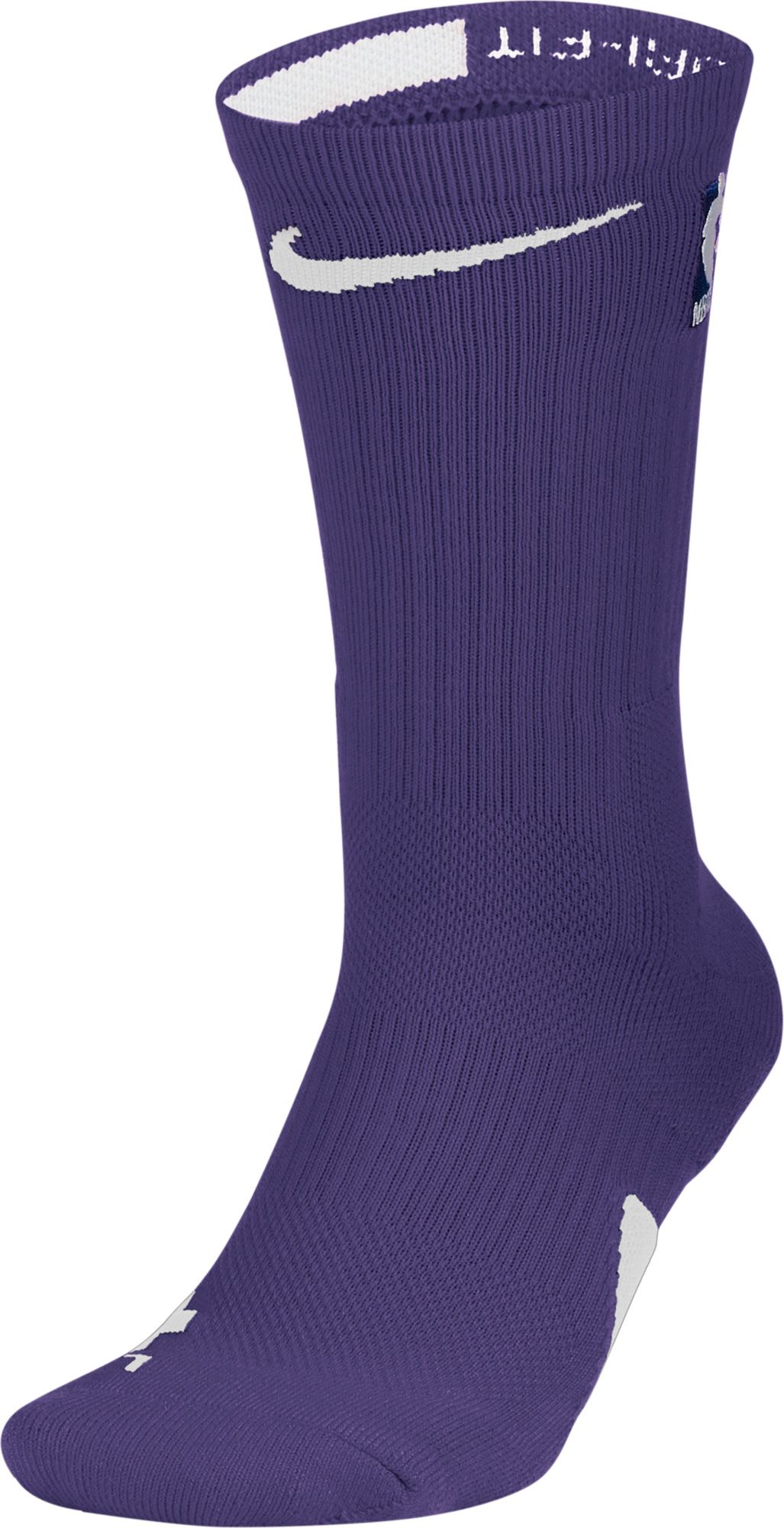 white and purple nike socks