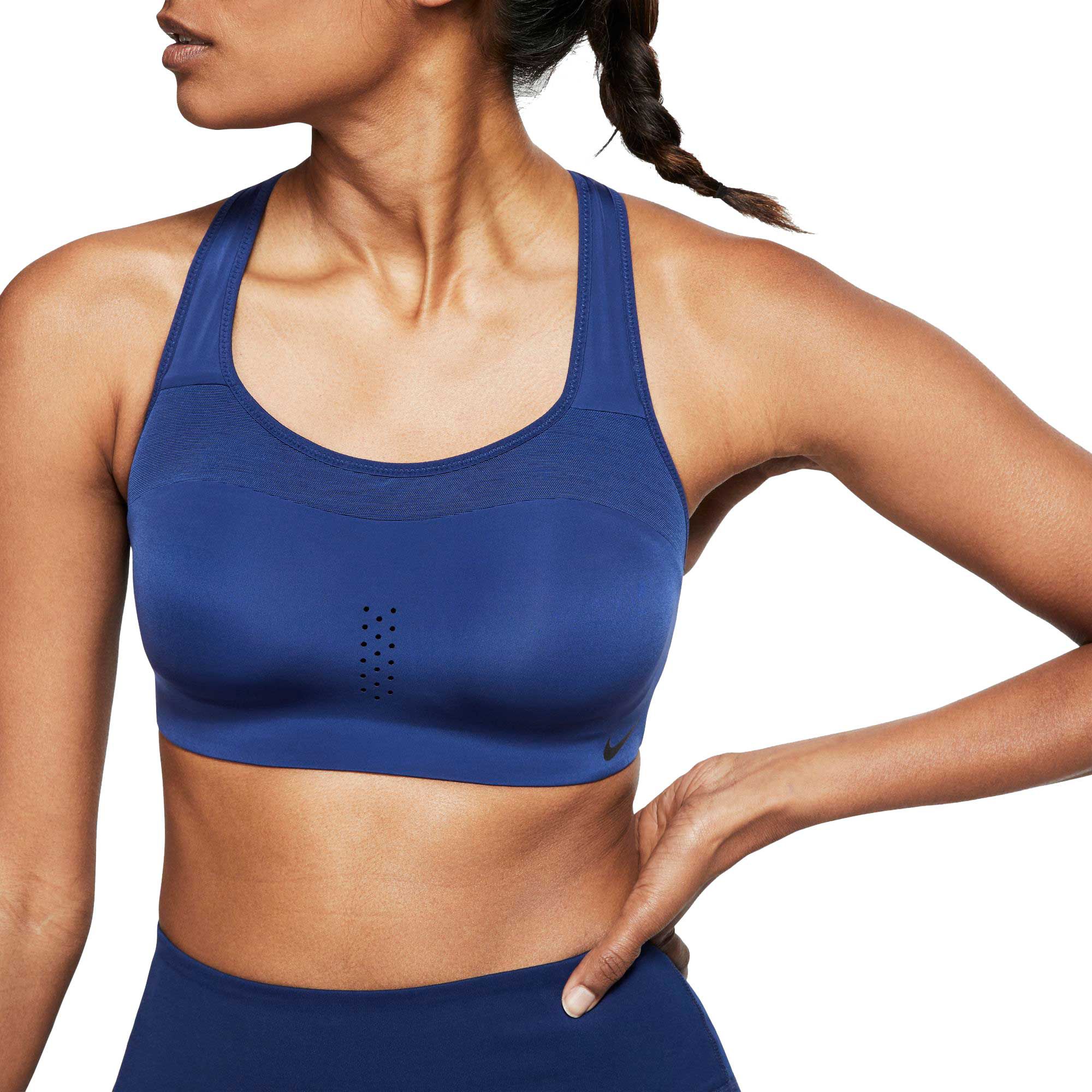 navy blue sports bra nike