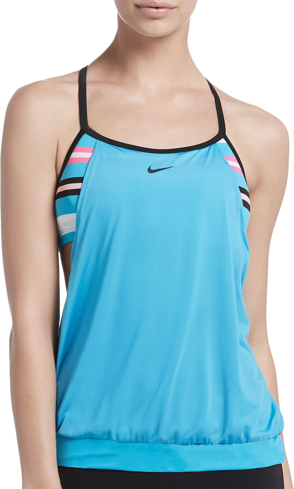 nike layered tankini top