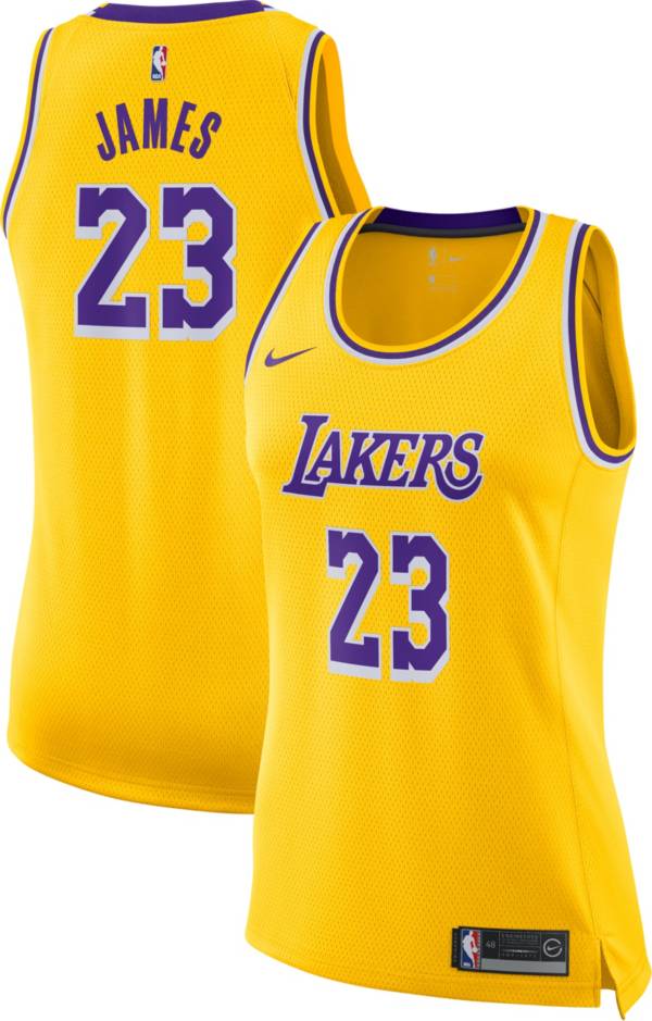 Nike Women's Los Angeles Lakers LeBron James #23 Gold Dri-FIT Swingman Jersey