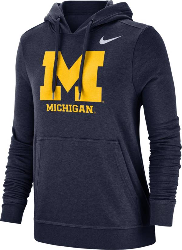 Nike Women s Michigan Wolverines Blue Club Fleece Pullover Hoodie