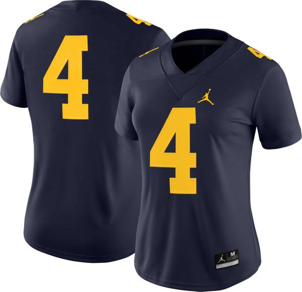 Jordan Women's Michigan Wolverines #4 Blue Dri-FIT Game Football Jersey
