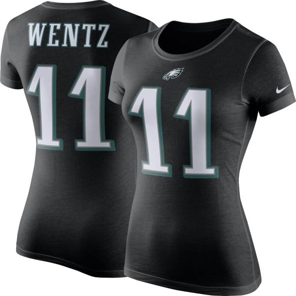 Nike Women's Philadelphia Eagles Carson Wentz #11 Pride Logo Black T-Shirt