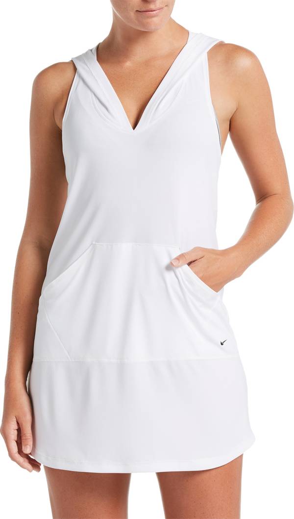 Nike Women's Solid Hooded Racerback V-Neck Cover-Up Dress product image