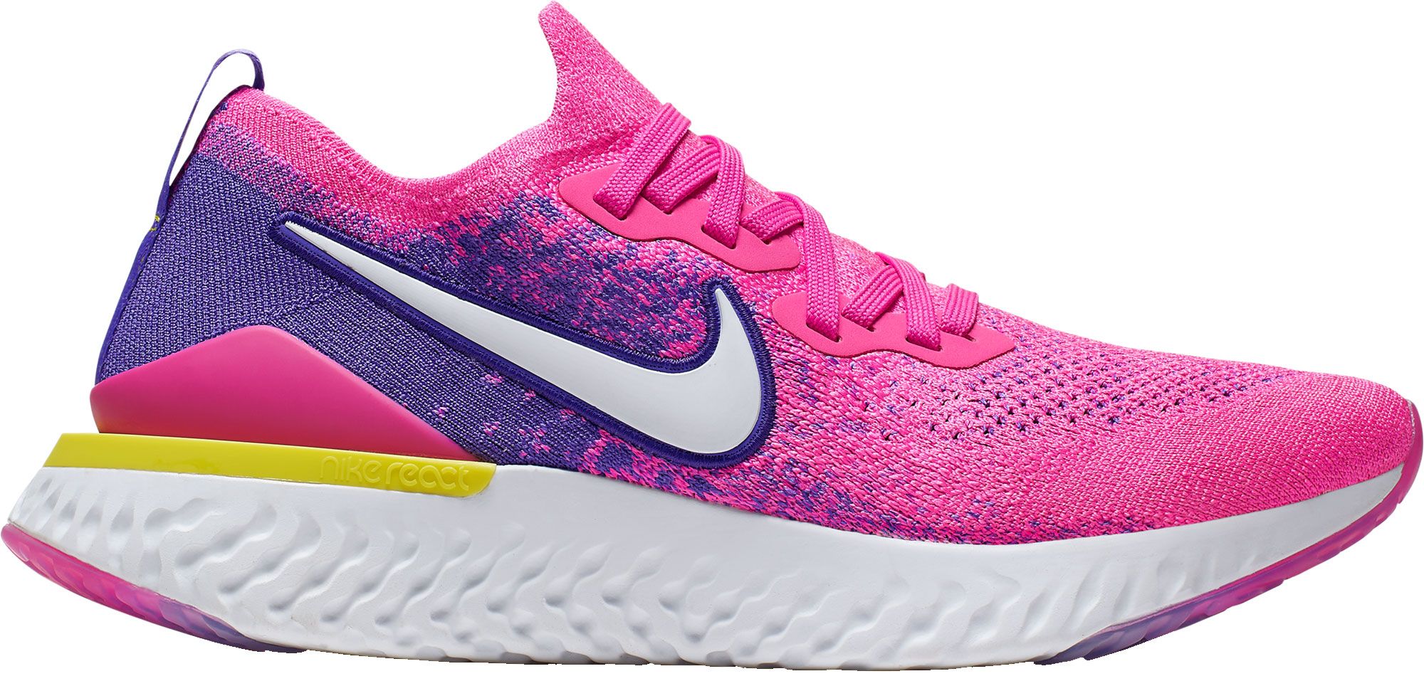 nike epic react flyknit 2 women's white and purple