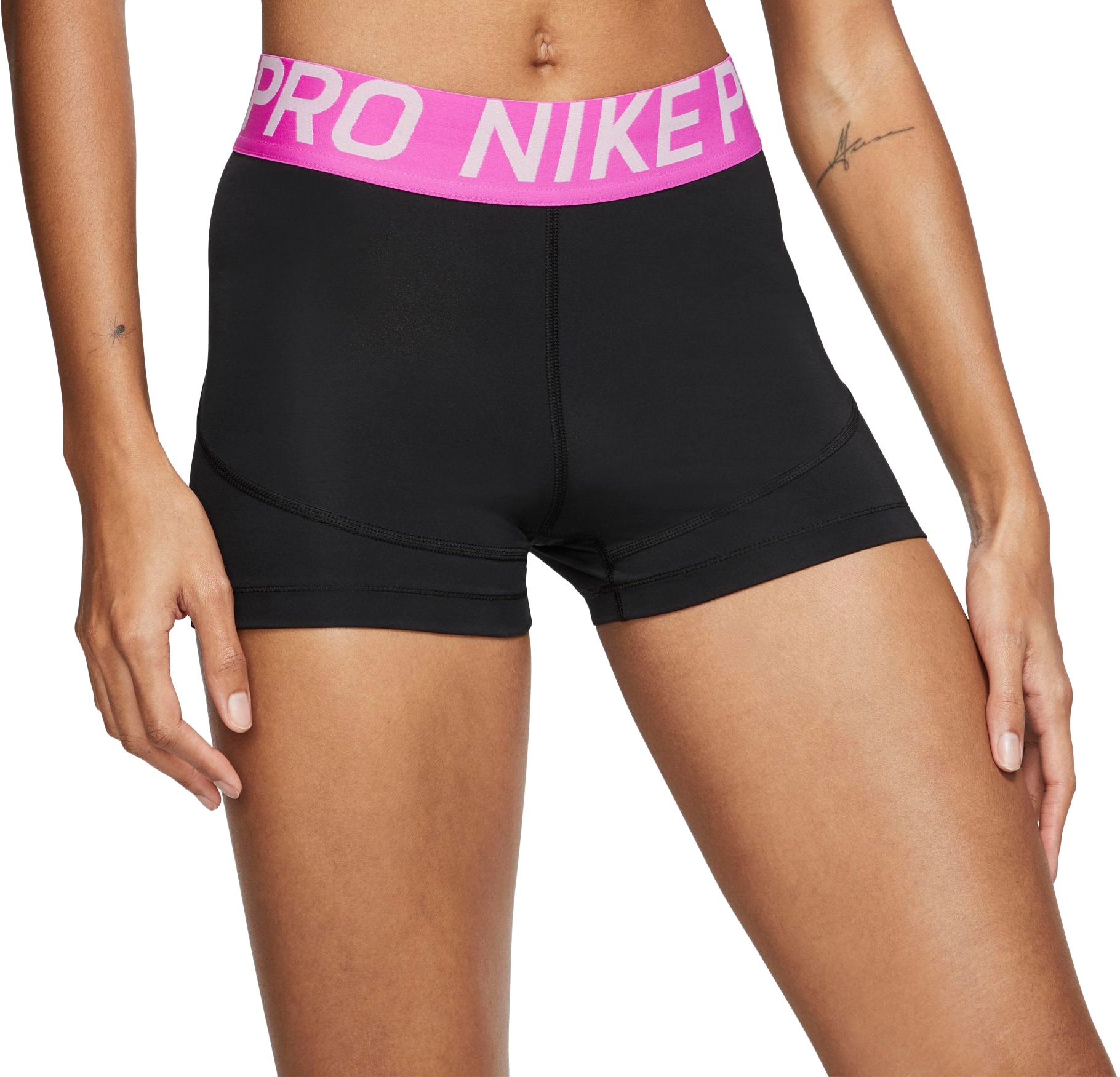 womens black nike pro shorts