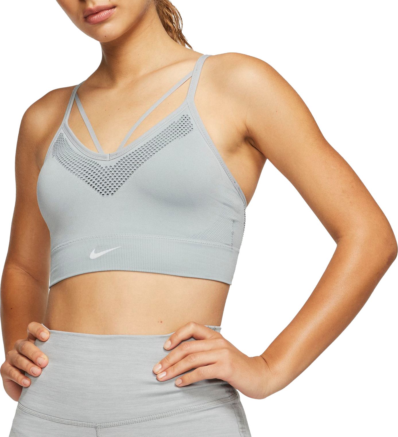 Nike Women's Seamless Light Impact Sports Bra Pink Aq0123 Size XS Ship for  sale online