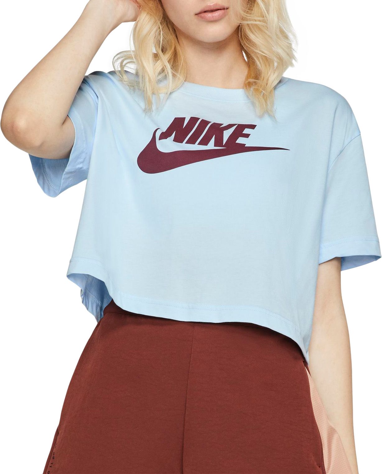 maroon nike shirt women's