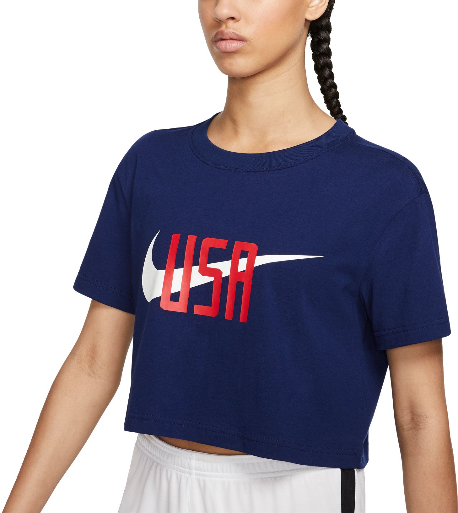 nike blue crop top