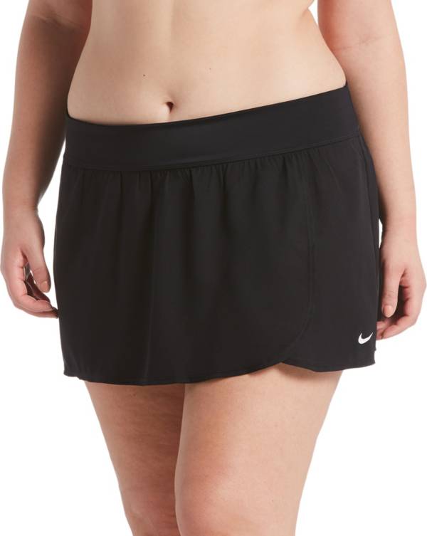 Solid black swim skirt