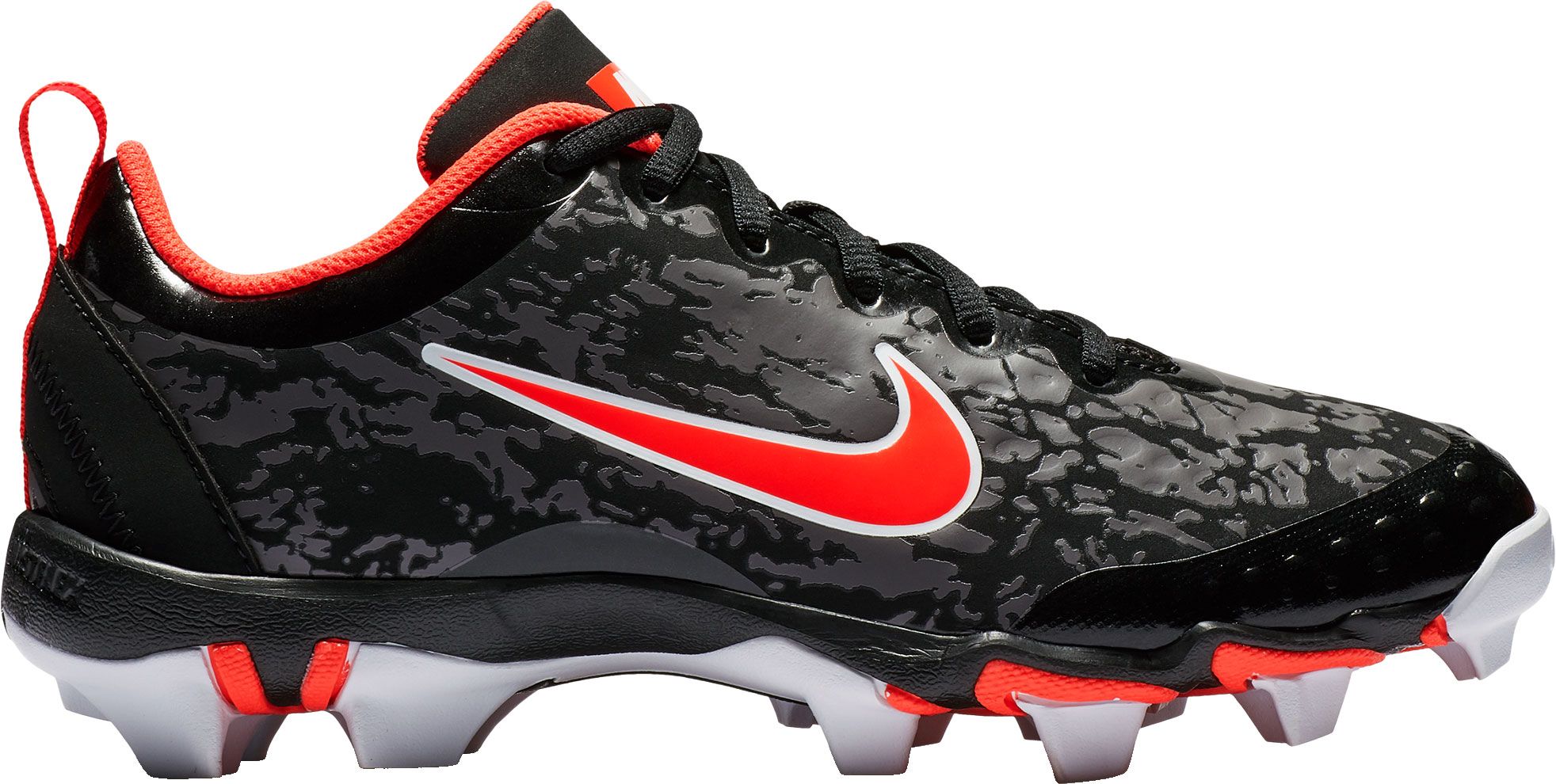 orange and black youth baseball cleats