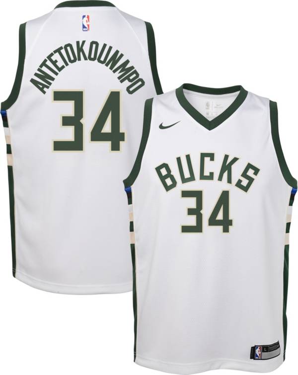 Nike Youth Milwaukee Bucks Giannis Antetokounmpo #34 White Dri-FIT Swingman Jersey