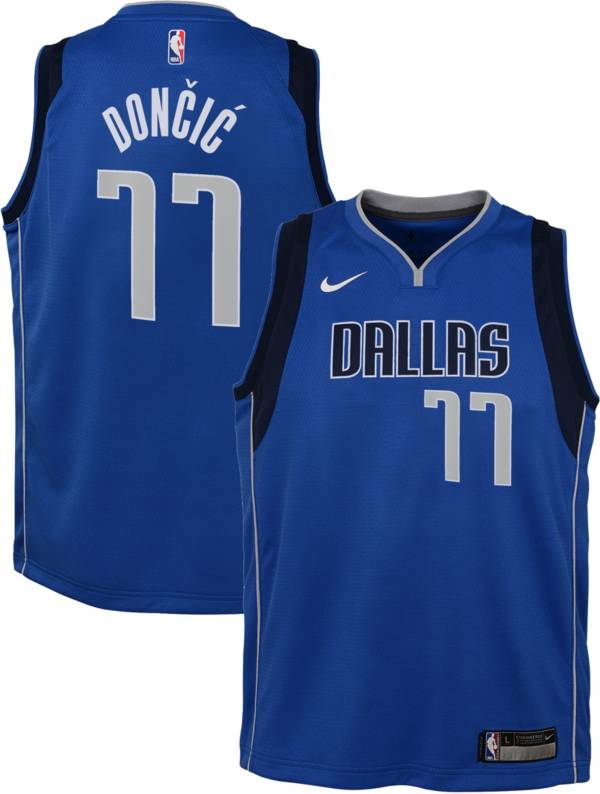Nike Youth Dallas Mavericks Luka Doncic #77 Royal Dri-FIT Swingman Jersey product image