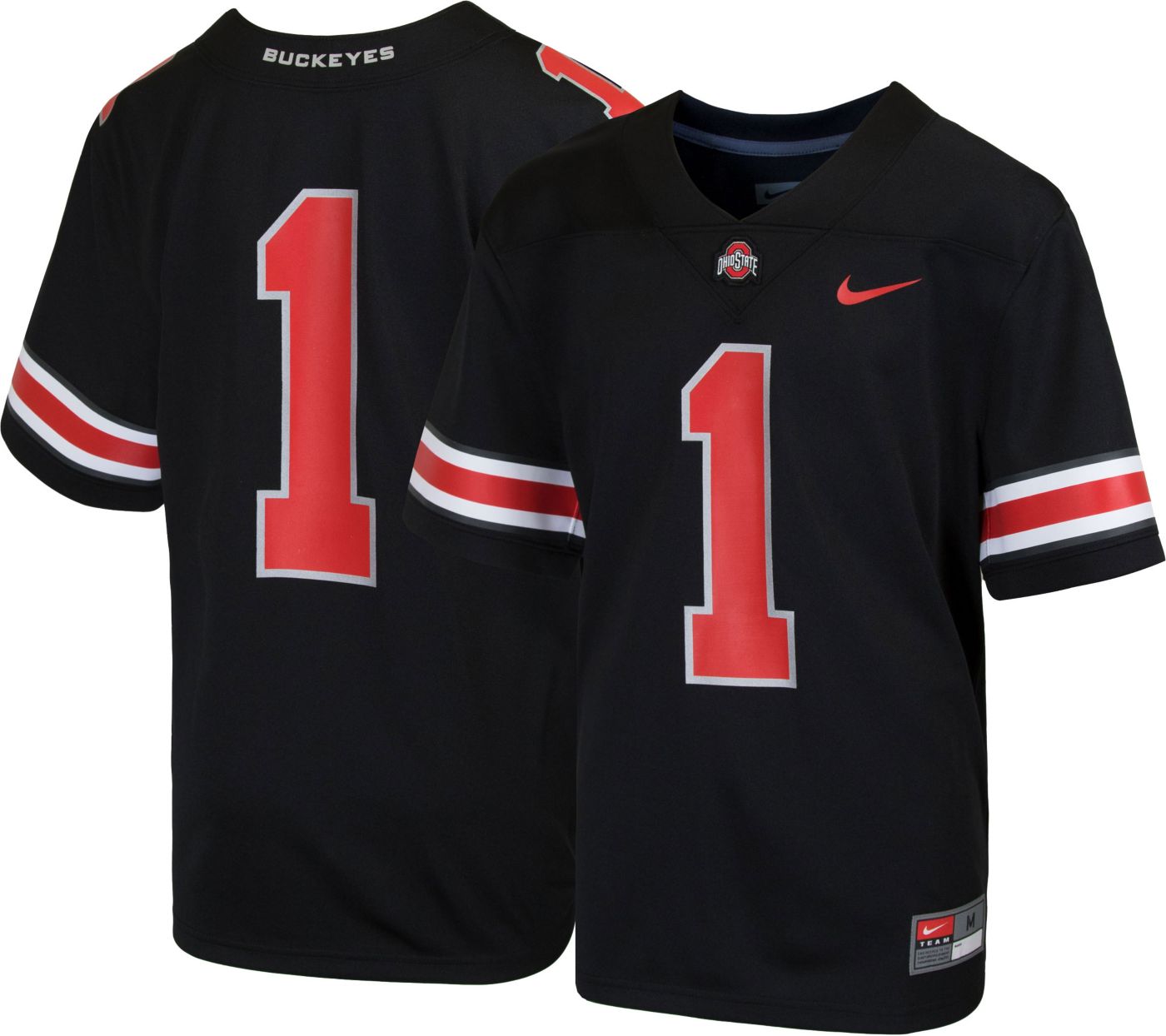 Nike Youth Ohio State Buckeyes 1 Game Football Black Jersey Dick s Sporting Goods