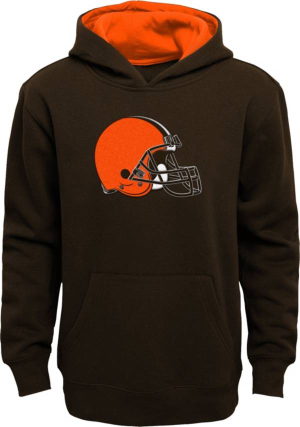 NFL Team Apparel Boys' Cleveland Browns Prime Brown Pullover Hoodie