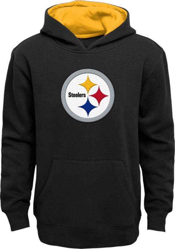 NFL Team Apparel Boys' Pittsburgh Steelers Prime Black Pullover Hoodie product image