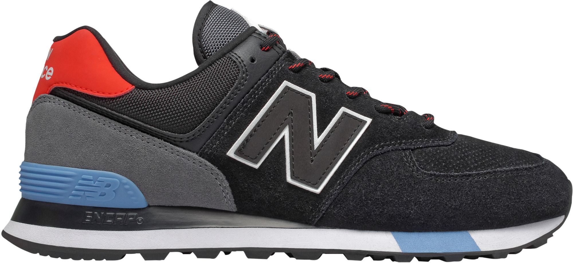 black and red new balance 574