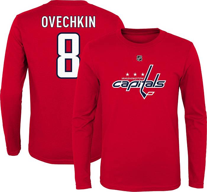 NHL Men's Washington Capitals Alex Ovechkin #8 Red Long Sleeve