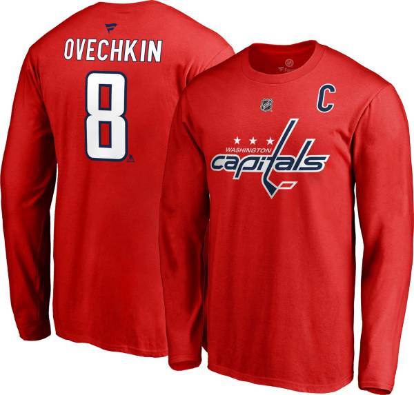 NHL Men's Washington Capitals Alex Ovechkin #8 Red Long Sleeve Player Shirt product image